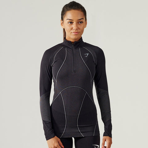 Gymshark Seamless Airflow Zip Pullover Black